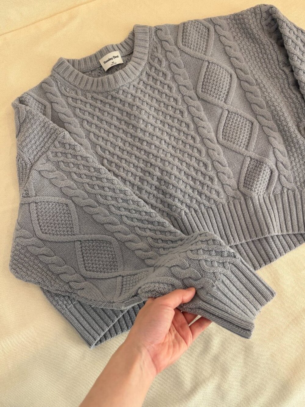 Aritzia Cropped Cable Knit Sweater (Sunday Best)